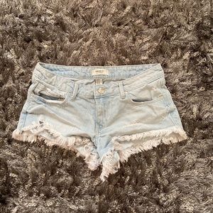 Forever Low Rise Distressed Denim Shorts